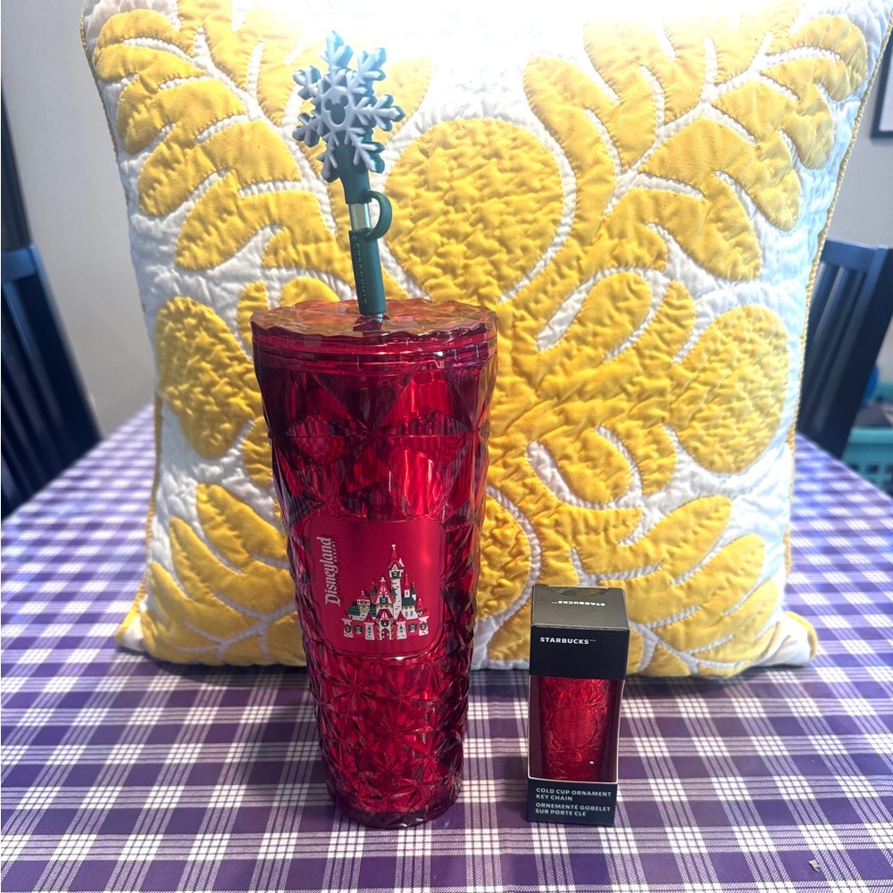 Starbucks Disney Christmas tumbler and keychain